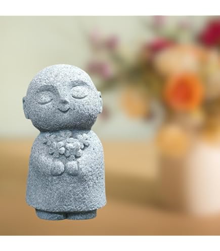 Amazon.co.jp: 蓮にのったお地蔵様 御影石 石のお地蔵様 地蔵